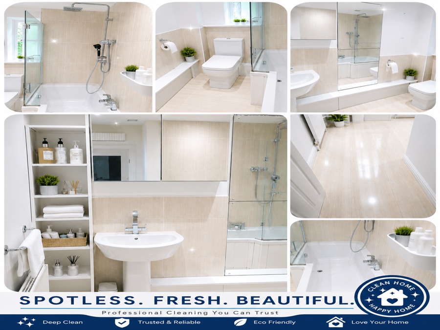 Sparkling clean bathroom after service
